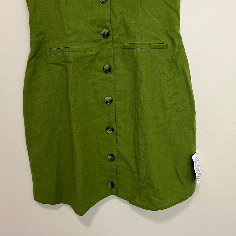 ASOS Design Mini Button Up Linen Blend Vest Dress - Picture 5 of 15
